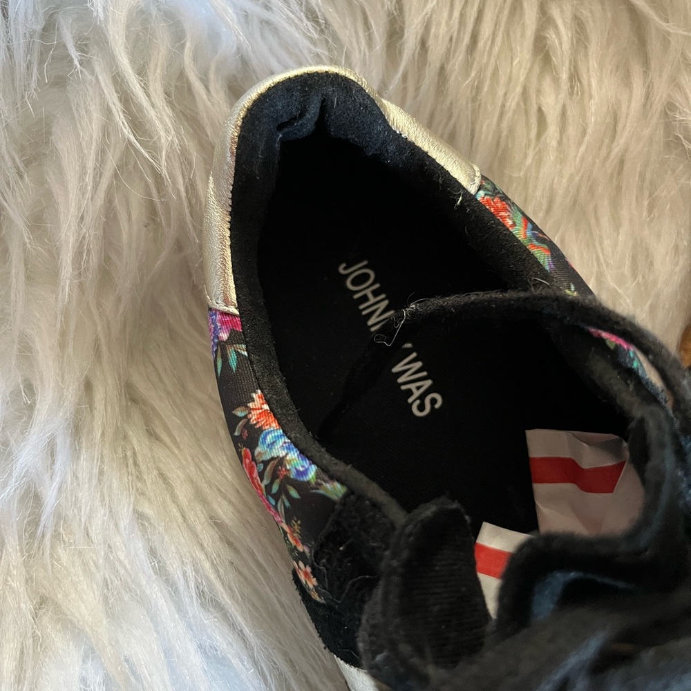Johnny Was Black and Gold Floral Sneakers - Picture 6 of 10